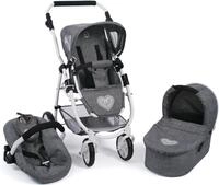 CHIC2000 Kombi-Puppenwagen Emotion All In 3in1, Jeans Grey, inkl. Babywanne,