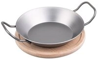 CHG Bratpfanne 1 Schlemmerpf&auml;nnchen mit Servierbrett 20cm - silber, Eisen