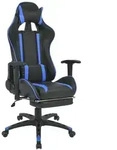vidaXL B&uuml;rostuhl Neigbarer Racing-B&uuml;rostuhl mit Fu&szlig;st&uuml;tze Blau (1 St) blau