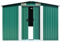 vidaXL Ger&auml;tehaus, Gartenhaus 257x298x178 cm Metall Gr&uuml;n