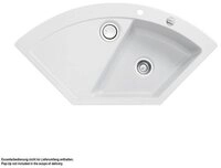 Systemceram K&uuml;chensp&uuml;le KeraDomo MERA ECK Handbedienung Satin, 114,1/575 cm