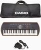 Casio Keyboard Mini-Keyboard SA-76, (Set, Inkl. Netzteil und Tasche) schwarz