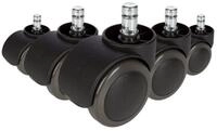 hjh OFFICE Stuhlrolle Stuhlrollen 5X Rolo 11Mm/50Mm Metall, Kunststoff, (5er...