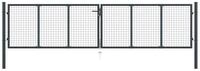 vidaXL Gartentor Maschen-Gartentor verzinkter Stahl 400 x 100 cm Grau