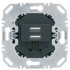 Berker Steckdose Berker USB Ladesteckdose 230V 2fach 3A anthrazit 260205