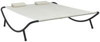 vidaXL Gartenliege Sonnenliege Stoff Creme