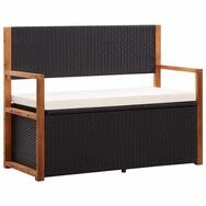 vidaXL Truhenbank vidaXL Bank mit Stauraum 115 cm Poly Rattan Massivholz Akazie