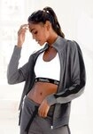 Bench. Loungewear Sweatjacke mit Seitenstreifen und Stehkragen, Home- und...