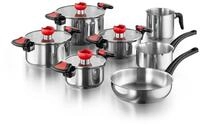 Kopf Topf-Set Kochtopfset Nelo 11-teilig, Edelstahl (11-tlg), inkl. 4 Glasdeckel, mit