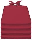 Beautissu Stuhlkissen 4er Set Stuhlkissen Pia, 40x45cm, Rot, Sitzkissen