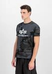 T-Shirt ALPHA INDUSTRIES "Basic T-Shirt BL Camo", Herren, Gr. L, schwarz (schwarz