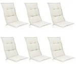 Beautissu Hochlehnerauflage 6er Set Hochlehner Set Base HL Sitzkissen, 120x50x6cm