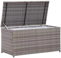 vidaXL Gartenbox, Gartenaufbewahrungsbox Poly Rattan 100x50x50 cm Grau
