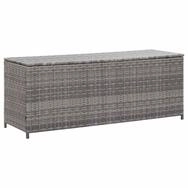vidaXL Gartenbox Garten-Auflagenbox Grau 150x50x60 cm Poly Rattan
