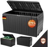 Deuba Auflagenbox Marvel Plus, Auflagenbox 270L UV-best&auml;ndig Haltegriffe Rollen
