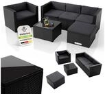 Juskys Gartenlounge-Set Punta Cana, (Set, Sitzgruppe), Polyrattan Sitzgarnitur...
