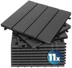 Casaria Holzfliesen 11x Klassik Anthrazit, Terrassenfliesen 1-6m&sup2; WPC Fliesen...