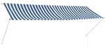 vidaXL Markise Einziehbare Markise 350 x 150 cm Blau und Wei&szlig; (1-St) blau