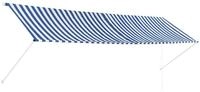 vidaXL Markise Einziehbare Markise 400 x 150 cm Blau und Wei&szlig; (1-St)