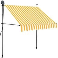 vidaXL Markise vidaXL Einziehbare Markise Handbetrieben mit LED 150 cm Wei&szlig;...