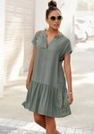 s.Oliver Blusenkleid mit Volant am Rock luftiges Tunikakleid, Sommerkleid,leichtes