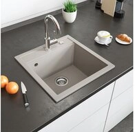 Bergstroem Granitsp&uuml;le Tesa, Beige, 50 x 49 cm, Rechteckig, 49/51 cm, Resistent