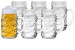 St&ouml;lzle Bierkrug Diamond Ma&szlig;kr&uuml;ge 1000 ml 6er Set, 6-tlg., Glas wei&szlig;