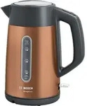BOSCH Wasserkocher DesignLine TWK4P439, Ausgie&szlig;en ohne Spritzer, Tassenanzeige, 1,7