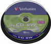 Verbatim CD-Rohling CD-RW 700MB 12x kratzfest 10er Spindel, Wiederbeschreibbar