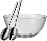WMF Salatsch&uuml;ssel Taverno, Glas, (Set, 3-tlg), inkl. Salatbesteck, stilvolles