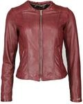 Bikerjacke MAZE "Lederjacke Smaragd", Damen, Gr. L, rot (wine), Obermaterial: 100%