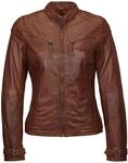 Lederjacke MUSTANG "Lederjacke Ryana", Damen, Gr. S, rot (oxblood), Obermaterial: