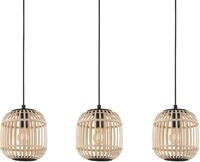 EGLO H&auml;ngeleuchte BORDESLEY Pendellampe, Vintage, E27, Stahl und Holz, H&auml;ngelampe,