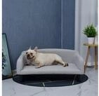 PawHut Tierbett Hundesofa mit Weichem Bezug, Polyester, Hellgrau 82 x 54 x 36 cm