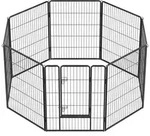FEANDREA Freigehege DIY-Laufstall, mit 8 Gitterplatten, 2 L-f&ouml;rmigen Riegeln,