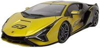 Bburago Modellauto Lamborghini Sian FKP 37 #63 2019 gelb schwarz, Ma&szlig;stab 1:18
