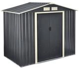 en.casa Gartenhaus, BxT: 213x127 cm, Gartenschuppen 213x127x185cm Stahlblech mit