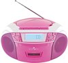 Schwaiger 661668 tragbarer CD-Player (Boombox, Pink, Radio, MP3, USB Anschluss,