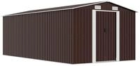 vidaXL Gartenhaus Ger&auml;tehaus 257x489x181 cm Metall Braun