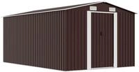 vidaXL Gartenhaus Ger&auml;tehaus 257x392x181 cm Metall Braun