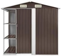 vidaXL Gartenhaus Gartenhaus mit Regal Braun 205x130x183 cm Eisen