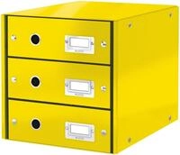 LEITZ Organizer Schubladenset Click & Store Wow 3 Schubladen Graukarton gelb