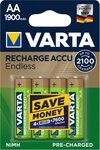 VARTA Wiederaufladbare AA Akkus 1900 mAh &ndash; 4er Pack, geringe Akku-Set