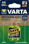 VARTA Wiederaufladbarer NiMH Akku AA 1900 mAh, 2er Blister, ohne Akku-Set