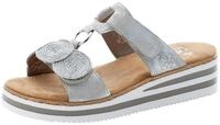 Pantolette RIEKER, Damen, Gr. 42, silber (silberfarben), Lederimitat, metallic,