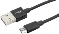 ANSMANN AG Micro USB Kabel 200 cm Ladekabel / Datenkabel mit Aluminium Geh&auml;use