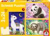 Schmidt Spiele Puzzle Panda Faultier & Lama 3 x 24 Teile, Puzzleteile