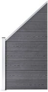 vidaXL Gartenzaun, WPC Zaun-Set 1 Quadrat + 1 Schr&auml;ge 273x186 cm Grau
