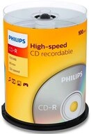 Philips CD-Rohling 100 Philips Rohlinge CD-R 80Min 700MB 52x Spindel