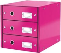 LEITZ Organizer Schubladenbox 3 F&auml;cher Karton pink